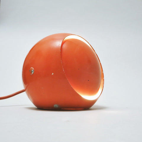 Petite lampe boule orange à volet pivotant Stilux Années 60