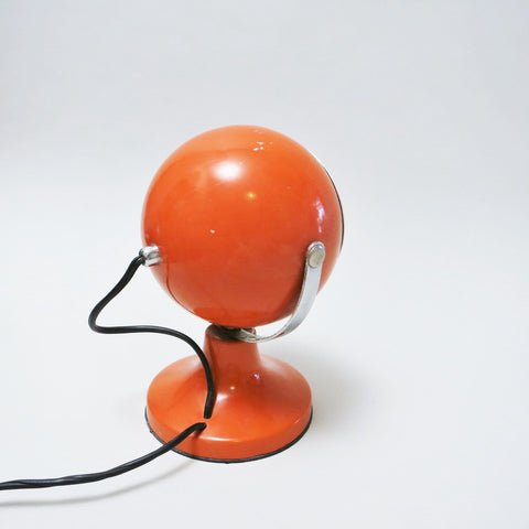 Petite lampe boule orange sur pied tulipe Années 60