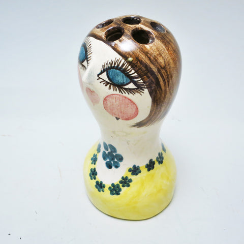 Vase Tête de femme en céramique Années 60