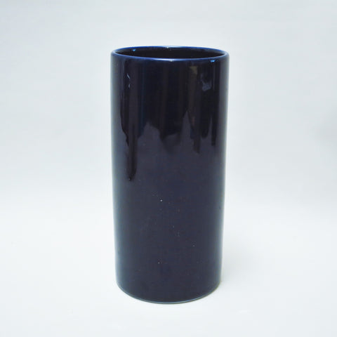 Vase rouleau en ceramique bleu 1970