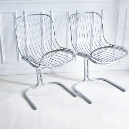 Paire de chaises chromées par Gastone Rinaldi Rima