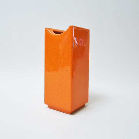 Vase  en céramique orange moucheté Bertoncello