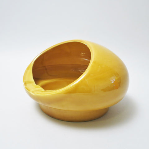 Cendrier en céramique ocre jaune Marcello Cuneo Gabbianelli