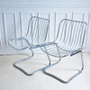 Paire de chaises chromées attribuée à Gastone Rinaldi