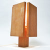 Lampe moderniste en chêne Années 60