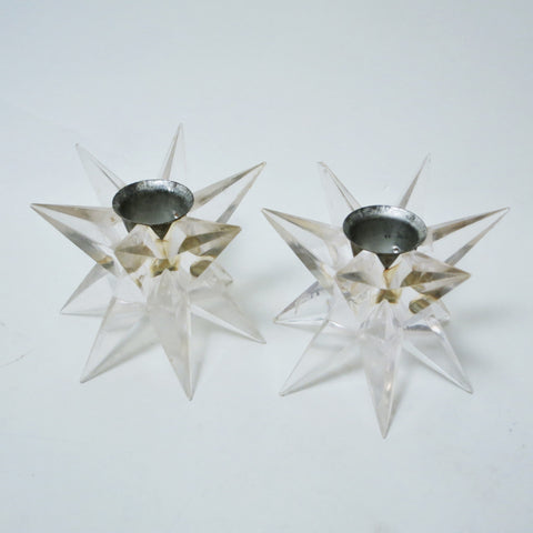 Paire de bougeoirs cristaux en acrylique