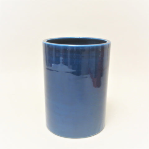 Vase rouleau en céramique bleu Italie Années 70