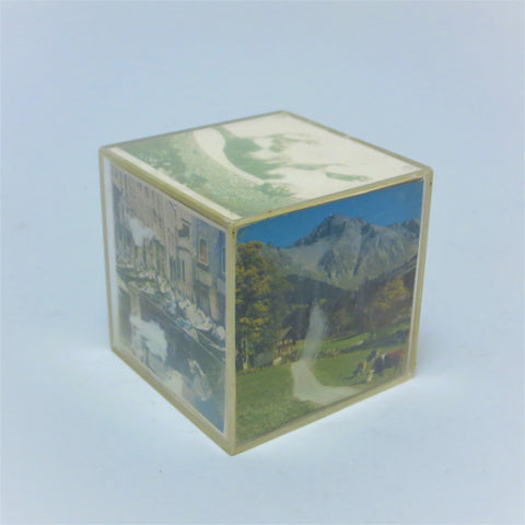 Cube en plexiglas fumé vintage