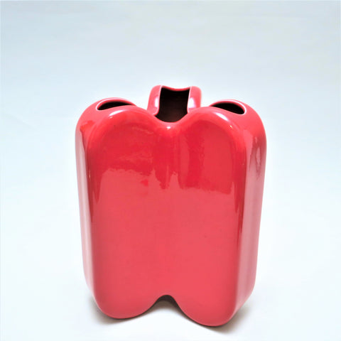 Grand vase rouge Sculpture Ambrogio Pozzi 1968