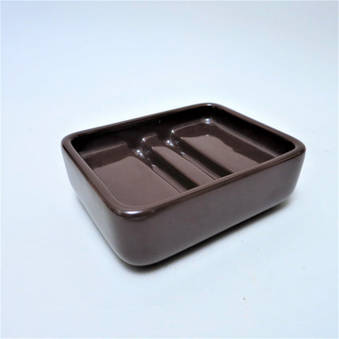 Porte-savon en céramique marron Pino Spagnolo Sicart