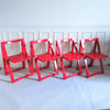 Quatre chaises pliantes rouge Aldo Jacober
