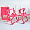 Quatre chaises pliantes rouge Aldo Jacober
