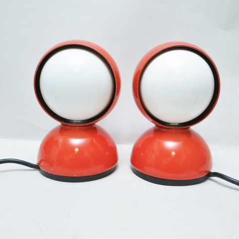 Paire de lampes Eclisse rouges Magistretti Artemide