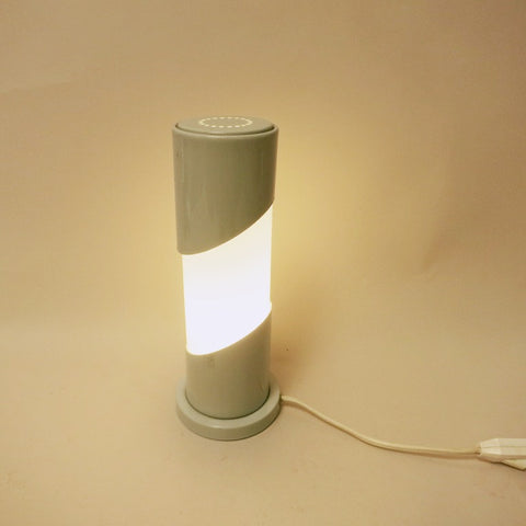 Lampe tube grise et opaline Années 70