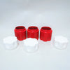 Trois boîtes en céramique rouge et blanc Deruta Italy