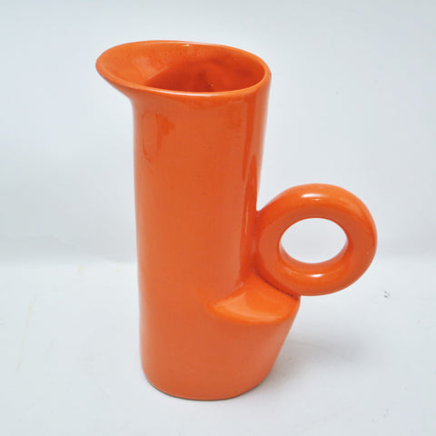 Vase pichet en céramique orange 1960
