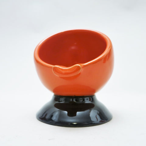 Cendrier boule en céramique orange 1970