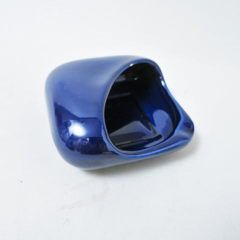 Petit cendrier graphique en céramique bleu Années 60
