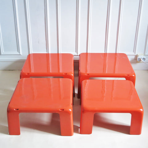 Tables gigogne 4 Gatti rouge Mario Bellini C&B