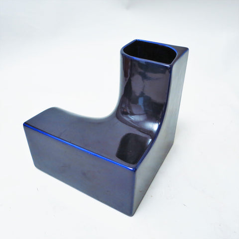 Vase geometrique bleu indigo Parravicini Années 70