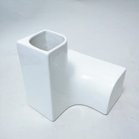 Vase geometrique blanc Perdomello Années 70