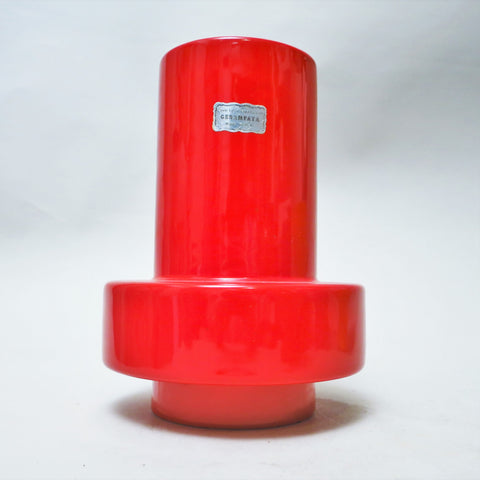 Vase moderniste rouge Ceramfata Années 70