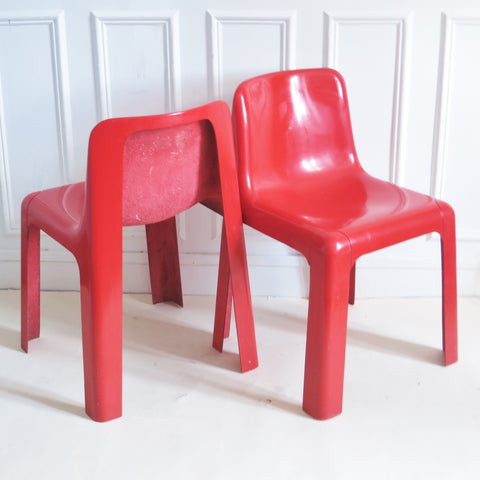 Paire de chaises Ozoo rouge Marc Berthier