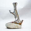 Vase futuriste en céramique argentée SC3 Années 60