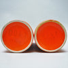 Trois vases rouleau 0041 orange en céramique Pino Spagnolo Sicart