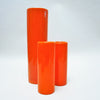 Trois vases rouleau 0041 orange en céramique Pino Spagnolo Sicart