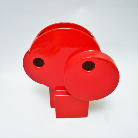 Grand vase à 3 disques rouges Parravicini