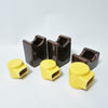 Trio de boites en céramique brune et jaune 1970
