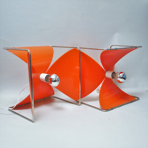 Paire de lampes pétales Jean-Louis Rignault Années 1970