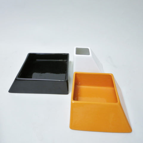 Set de 3 céramiques combinables en pyramide Aldo Cotti Tronconi 1970