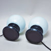 Paire de lampes boule bleu foncé 1960