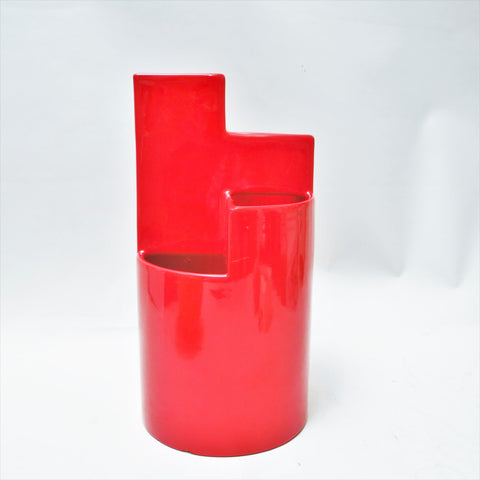 Vase rouge Franco Bettonica Gabbianelli Années 70