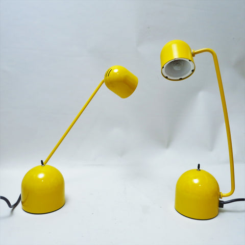 Paire de lampes jaunes Années 80