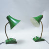Paire de petites lampes de bureau verte Années 60